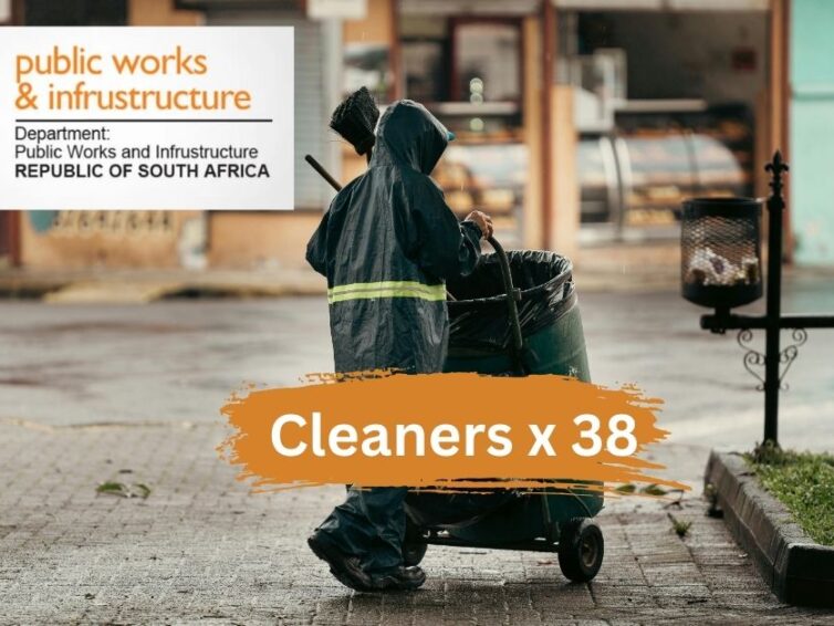 Department of Public Works and Infrastructure Cleaner Vacancies 2026 (Multiple Posts Across South Africa)